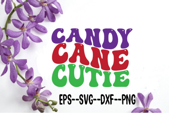 Candy Cane Cutie Christmas Wavy Svg for Crafts and Graphics