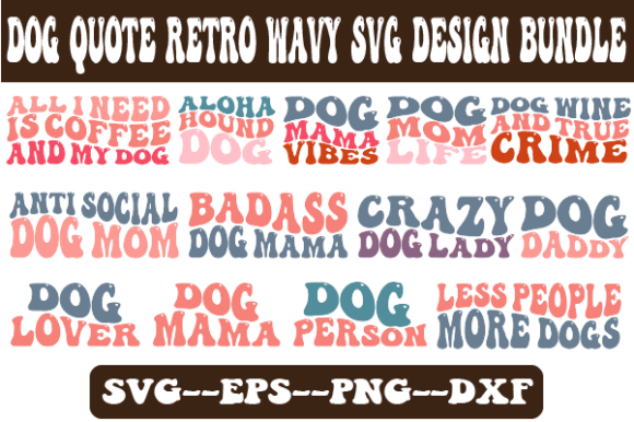 Dog Wavy SVG Design Sublimation Bundle for Crafts and Graphics