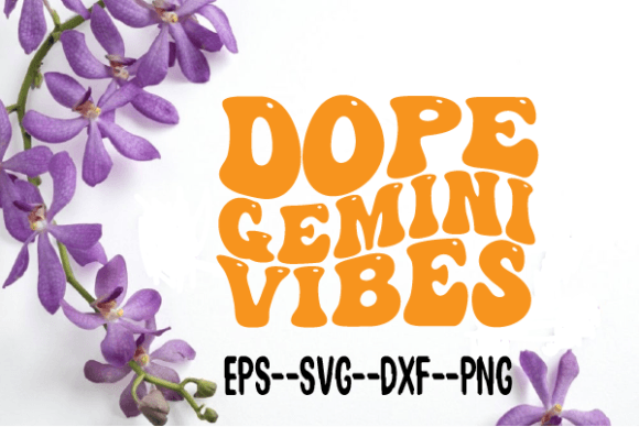 Dope Gemini Vibes Wavy Retro Svg for Crafts and Graphics