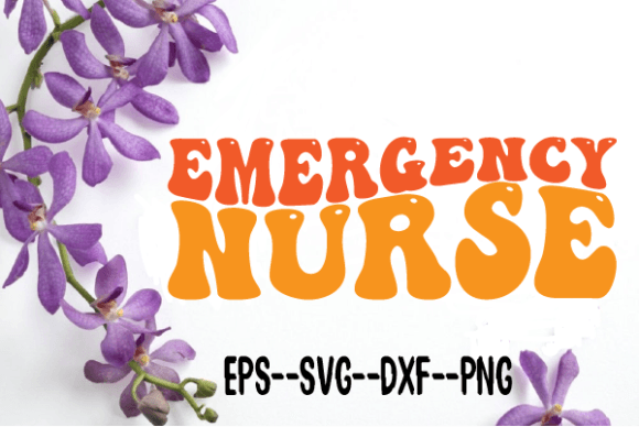 Emergency Nurse Wavy Retro SVG for Crafts and Graphics