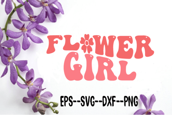 Flower Girl Flowers Retro Wavy Svg for Graphics and Crafts