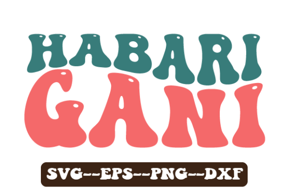 Habari Gani Kwanzaa Retro Wavy Graphic for Crafts