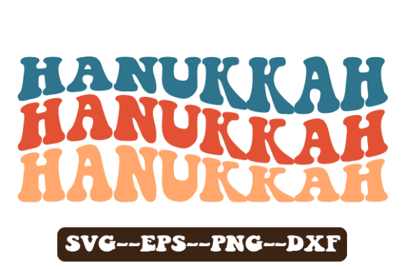 Hanukkah Retro Wavy Svg Sublimation for Crafts and Graphics