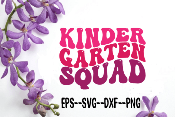 Kindergarten Squad New Wavy Retro Svg for Crafts and Graphics