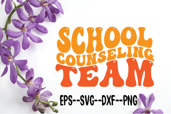 School Counselling Team Wavy Retro SV for Graphics and Crafts