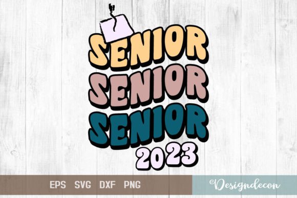 Senior 2023 Retro Sublimation Tee Graphic for Crafts and Web Design