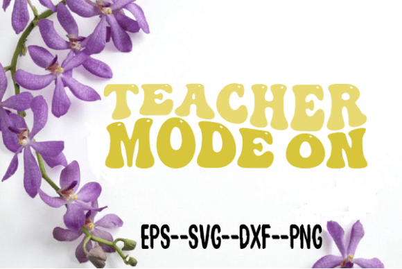 Teacher Mode on Retro Wavy Svg for Crafts and Graphics